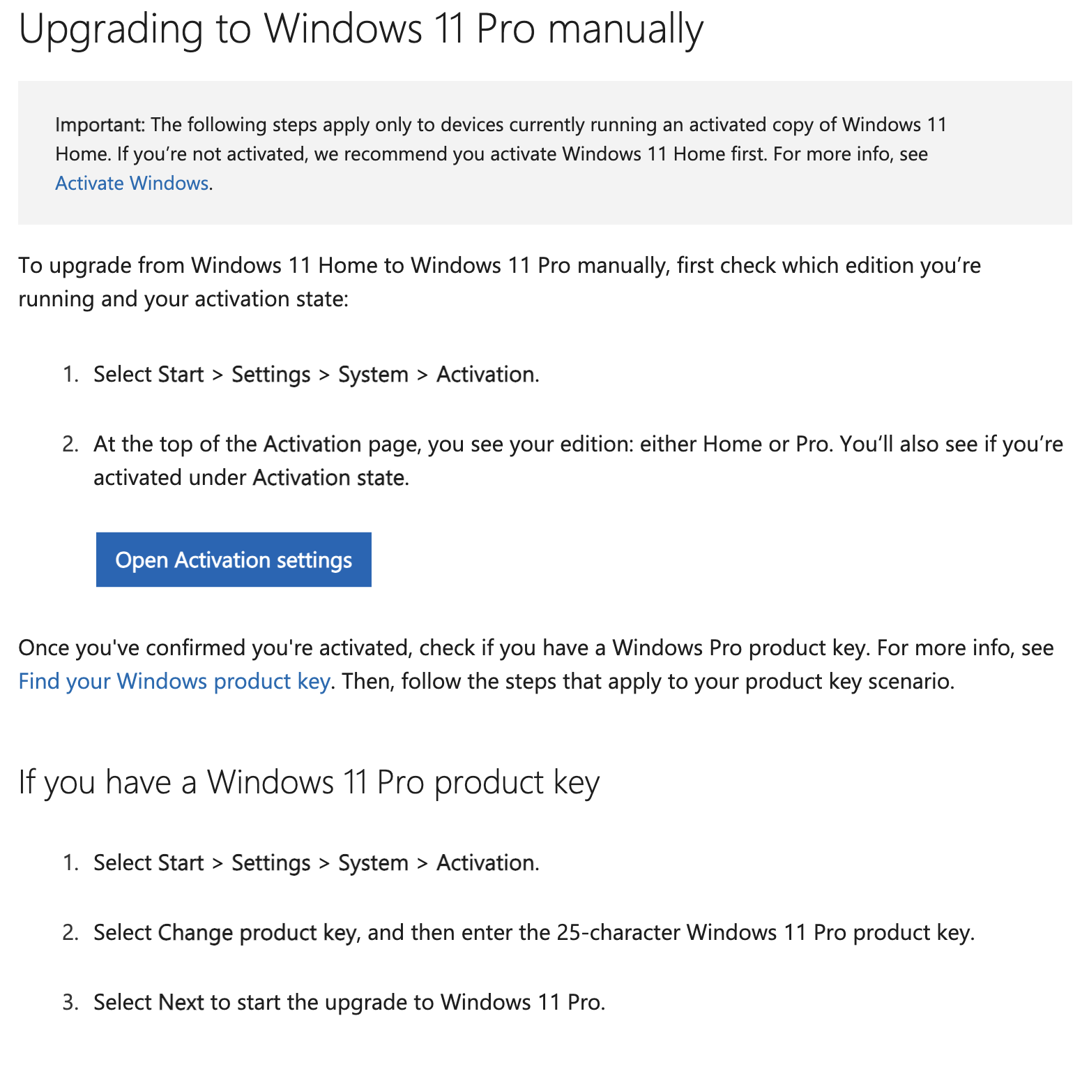 Microsoft Windows 11 Setups for Activation Change
